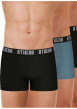 Thumbnail Lot de 3 boxers classiques en coton bicolores unis avec le nom de la marque - Image 3