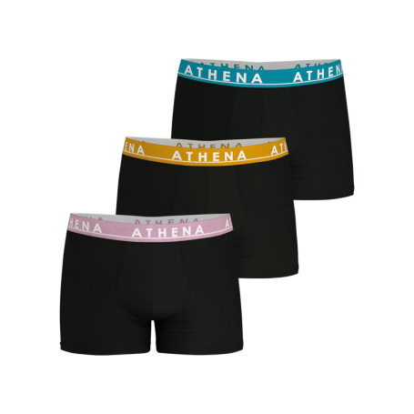 Lot de 3 boxers classiques en coton noirs unis...