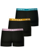 Thumbnail Lot de 3 boxers classiques en coton noirs unis à ceintures tricolores - Image 2
