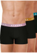 Thumbnail Lot de 3 boxers classiques en coton noirs unis à ceintures tricolores - Image 3