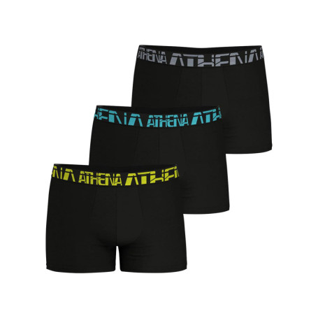 Lot de 3 boxers classiques en coton noirs unis...