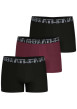Thumbnail Lot de 3 boxers classiques en coton bicolores unis à ceintures élastiquées