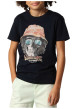 Thumbnail T-shirt en coton bleu marine à imprimé tête de mort avec un col rond - Image 5