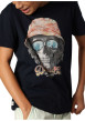 Thumbnail T-shirt en coton bleu marine à imprimé tête de mort avec un col rond - Image 7