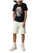 Thumbnail T-shirt en coton bleu marine à imprimé tête de mort avec un col rond - Image 8