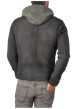 Thumbnail Veste en cuir de mouton gris uni à coupe regular fit avec col à capuche amovible - Image 2