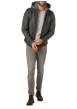 Thumbnail Veste en cuir de mouton gris uni à coupe regular fit avec col à capuche amovible - Image 5
