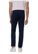 Thumbnail Pantalon en coton marine uni avec une coupe tapered et un patch de la marque - Image 2