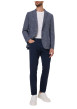 Thumbnail Pantalon en coton marine uni avec une coupe tapered et un patch de la marque - Image 4