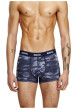 Thumbnail Lot de 3 boxers classiques noir et bleu en coton avec imprimé camouflage - Image 2