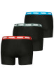 Thumbnail Lot de 3 boxers en coton noirs unis à ceintures de couleurs différentes - Image 2