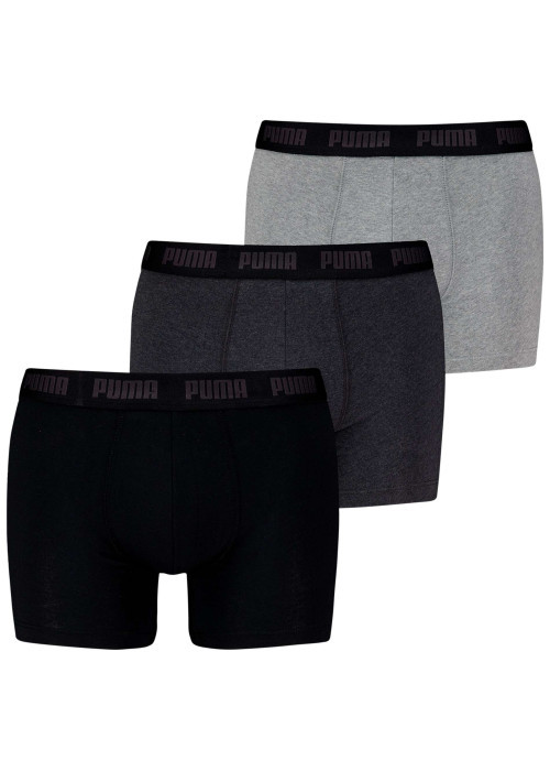 Lot de 3 boxers classiques en coton tricolores chinés avec le nom de la marque