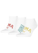 Thumbnail Lot de 3 paires de chaussettes basses blanches unies avec le nom de la marque