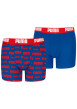 Thumbnail Lot de 2 boxers classiques en coton bleus imprimés nom de la marque