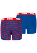 Thumbnail Lot de 2 boxers classiques en coton bleus imprimés nom de la marque - Image 2