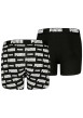 Thumbnail Lot de 2 boxers classiques en coton noirs imprimés nom de la marque - Image 2