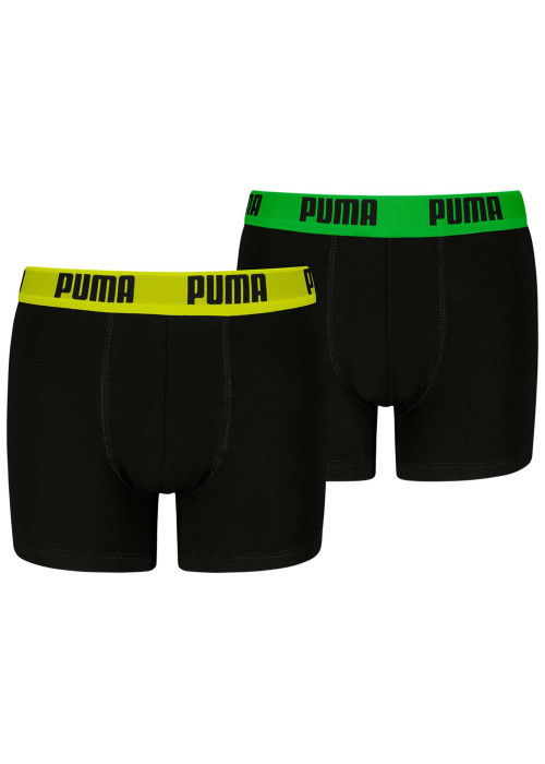 Lot de 2 boxers en coton noirs unis à ceintures de couleurs différentes