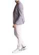 Thumbnail Blazer gris imprimé pied de poule à coupe ajustée fermé par deux boutons - Image 3