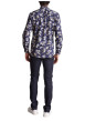 Thumbnail Chemise bleue marine à fleurs blanches avec une coupe regular fit - Image 4