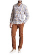 Thumbnail Chemise en coton blanche à imprimé violet et orange avec une coupe regular fit