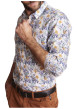 Thumbnail Chemise en coton blanche à imprimé violet et orange avec une coupe regular fit - Image 4
