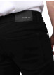 Thumbnail Jean 5 poches en coton noir à coupe slim avec logo gris brodé - Image 3