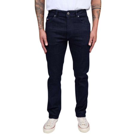 Jean 5 poches indigo en coton avec logo...
