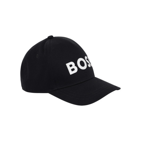 Casquette en coton noire unie avec une...