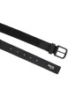 Thumbnail Ceinture en cuir noire unie avec une boucle carrée métallique - Image 2
