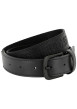 Thumbnail Ceinture en cuir noire unie avec une boucle carrée métallique - Image 3
