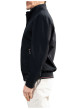 Thumbnail Blouson en nylon bleu marine uni zippé avec un col montant et des poches - Image 2