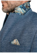 Thumbnail Blazer bleu avec un imprimé aspect denim et une coupe ajustée à poches - Image 4