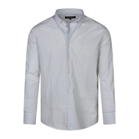 Chemise en coton blanche à minis motifs avec...