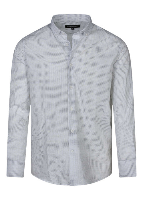 Chemise en coton blanche à minis motifs avec une coupe regular fit