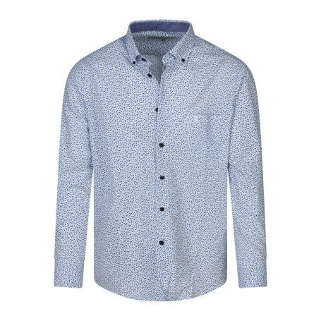 Chemise en coton blanche à minis motifs avec un...