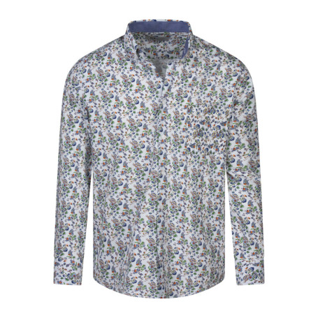 Chemise en coton blanche à imprimé liberty avec...