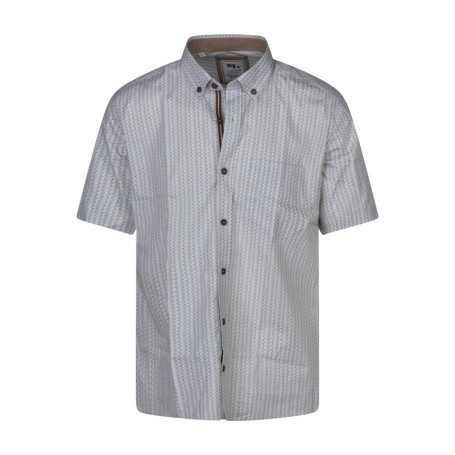 Chemise à manches courtes en coton écrue à...