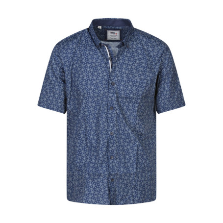 Chemise à manches courtes en coton marine à...