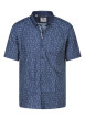 Thumbnail Chemise à manches courtes en coton marine à petites fleurs et à col américain