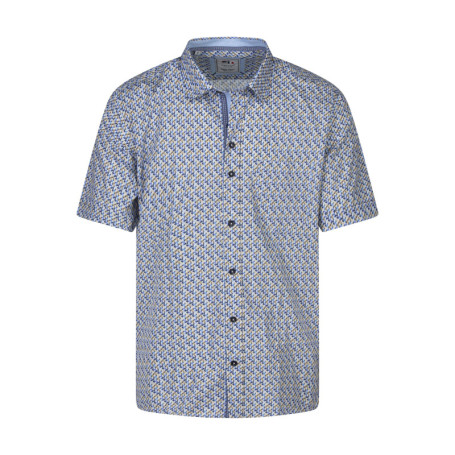 Chemise en coton bleue à minis motifs...