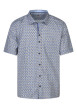 Thumbnail Chemise en coton bleue à minis motifs géométriques avec une coupe regular fit