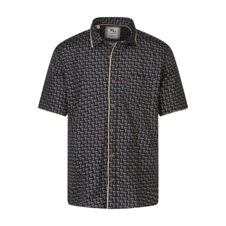 Chemise en coton noire à imprimé minis...