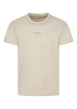 Thumbnail T-shirt en coton beige uni avec une coupe droite et un col rond