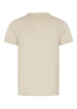 Thumbnail T-shirt en coton beige uni avec une coupe droite et un col rond - Image 2