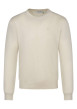 Thumbnail Pull beige uni avec une coupe droite à col rond et des manches longues