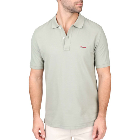 Polo en coton biologique vert uni avec une...