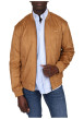 Thumbnail Blouson camel uni avec une coupe droite à col rond et logo iconique
