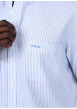 Thumbnail Chemise en coton bleue imprimée avec une coupe droite à col français - Image 3