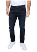 Thumbnail Jean en coton nuit uni avec une coupe droite et des passants pour ceinture