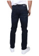 Thumbnail Jean en coton nuit uni avec une coupe droite et des passants pour ceinture - Image 2